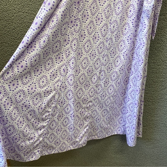 Cuddl Duds Regular Flexwear Paneled Maxi Dress Purple Eyelet Sz S - Picture 7 of 12